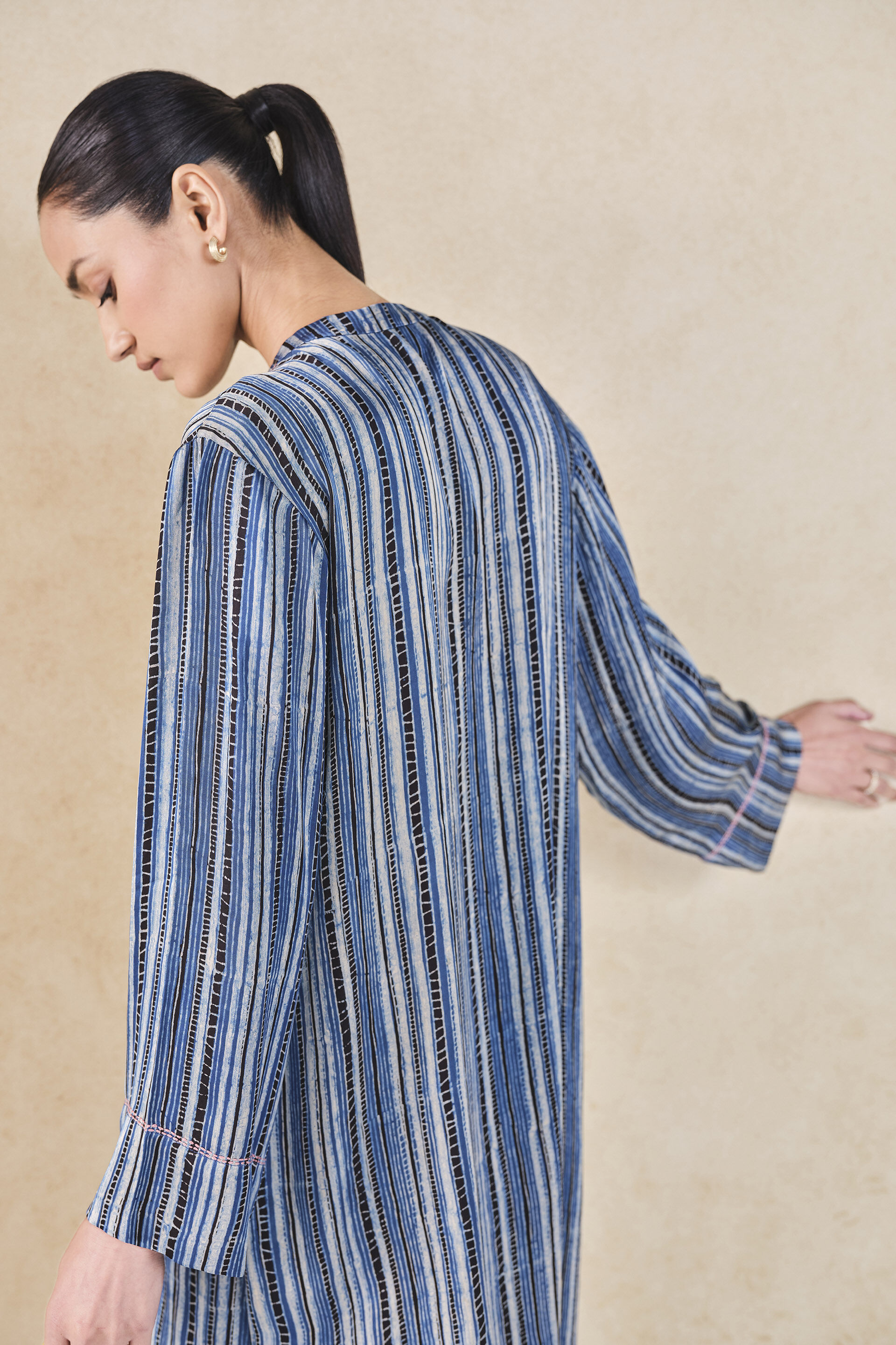 Freshwater Handcrafted Ajrakh Co-ord - Blue, Blue, image 4